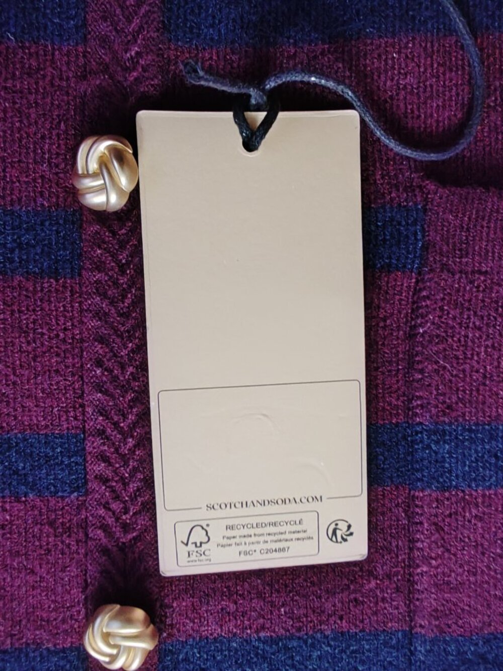 Scotch & Soda NWT Striped Knit Mini Skirt with Gold Buttons - XL - Picture 11 of 15